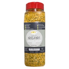 Bela-Be Onion Soup Mix, No MSG, Reduced Sodium, Kosher, Onion Seasoning for Soups, Chicken, Rice and more - 16 oz Large Bottle