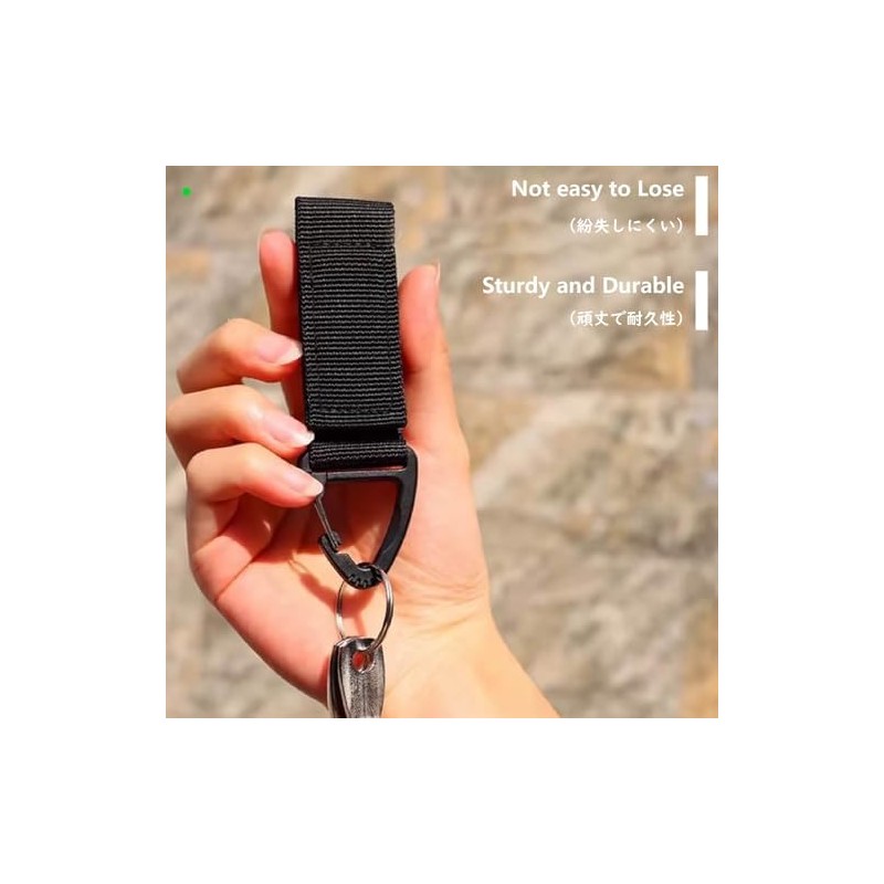 JEELAD Key Ring, Keychain, Tactical Ring, Carabiner, Velcro, Molle, Tactical