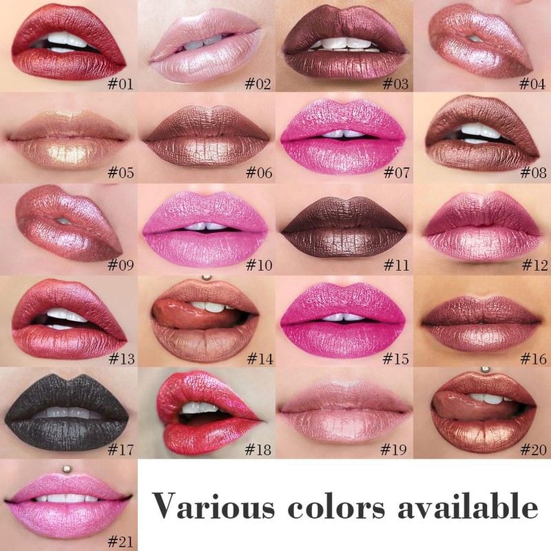 Kaely 2-in-1 Dark Bronze Metallic Lipstick and Lip Liner, Shimmer