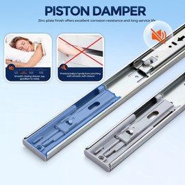 10 Pairs Soft Close Drawer Slides 12 Inches Heavy Duty Side Mount Metal Ball Bearing Full Extension Dresser Drawer Slides Silver