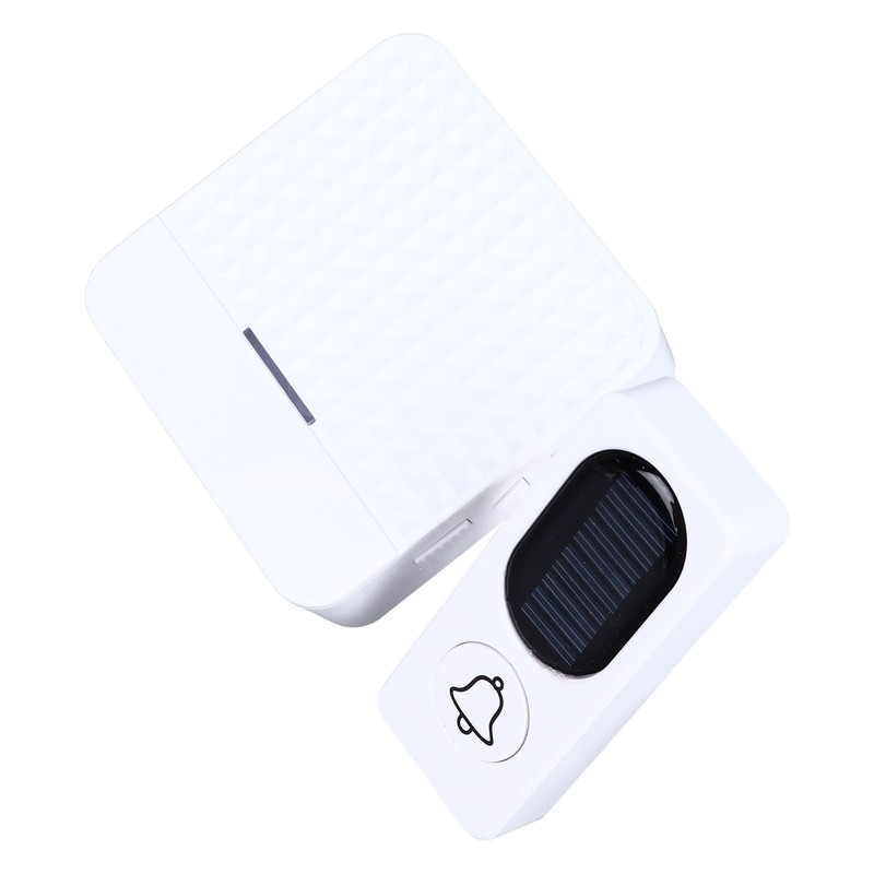 Wireless Doorbell White Self Power 20 to 80dB Adjustable Volume