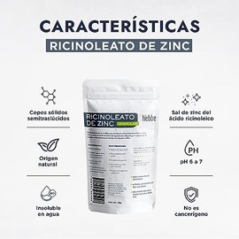 HEBBE - Ricinoleato de Zinc 100 g | No Obstruye Poros | No Inhibe Transpiración | No Irrita la Piel | Recomendado para Piel Sensible | Desodorante Nat