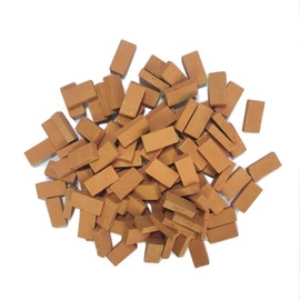 Lehung Miniature 1/16 Scale Wall Brick 200pcs Mini Clay Bricks Diorama Landscaping Accessories (Yellowish Brown)