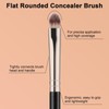 TEOYALL Flat Rounded Concealer Brush, Soft Dense Synthetic Bristles Blending