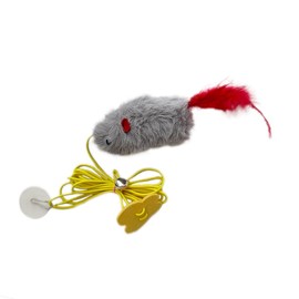 WLDJMP Interactive Cat Toys Hanging Cat Toys for Indoor Cats Kitten Play Chase Exercise with Bell, New Spiral Clamping Teasing Cats Toys for Door Frame (Grey+White)