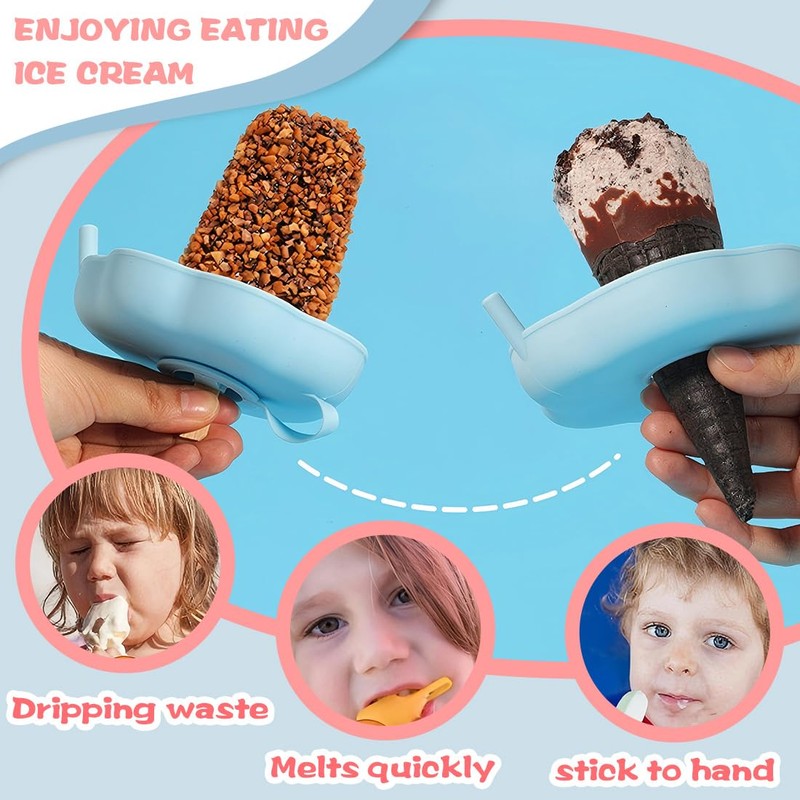 AYVRUOP 2 Stück Kinder Katzenpfoten Eiszapfenhalter, blau und rosa für