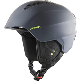 ALPINA GRAND Unisex Adult Ski Helmet, Grey (Charcoal-Neon Matt), 54-57 cm