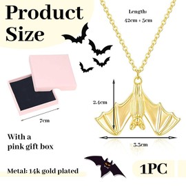 Muorruo Delicate Gold Necklace -14K Gold Plated -Shell Starfish Seahorse Bear Bat Dragon Animal Necklace for Women, Halloween Christmas Jewellery Gift for Women