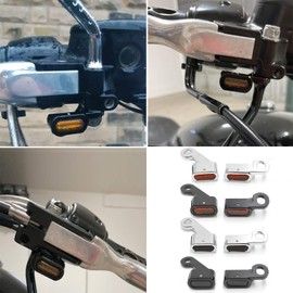 Motorcycle Turn Signal Light LED Mini Running Light Flashing Blinker Indicator for Harley Sportster XL 1200 883 72 48 Roadster(Black&Smoke)