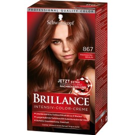 Schwarzkopf Brillance Intensive Colour Cream 867 Mahogany Brown Level 3 with Extra Diamond Shine Aftercare Pack of 3 x 143 ml