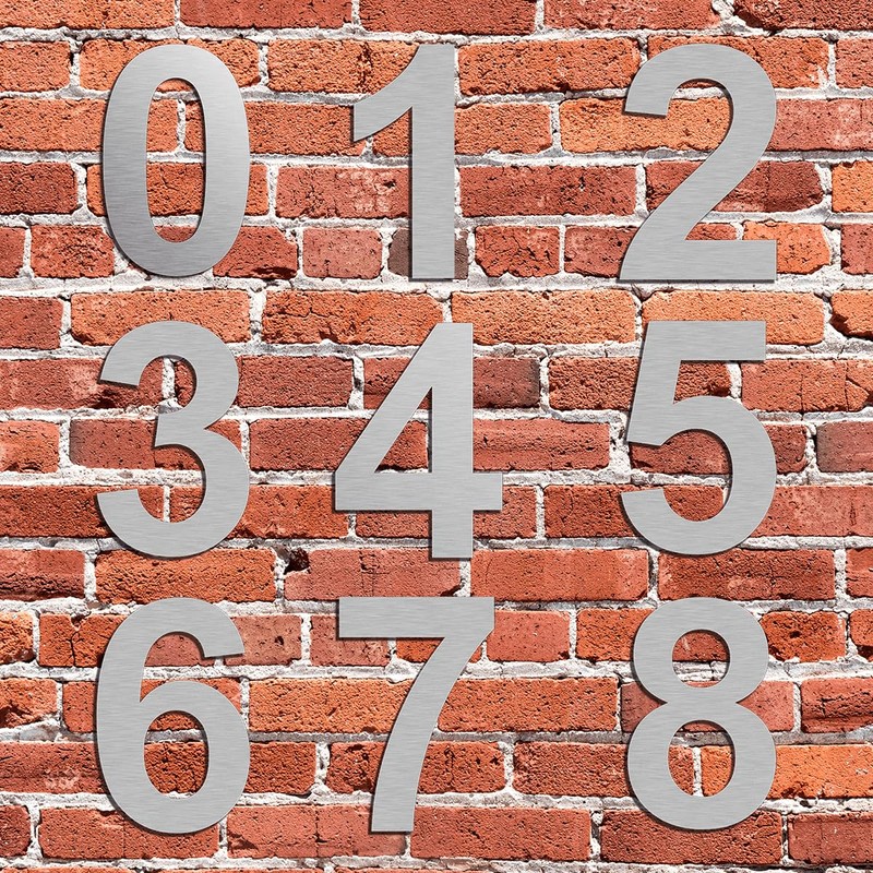 Brushed Modern House Number -6 Inch 152mm Height, Made of