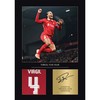Virgil Van Diyk Liverpool Gift Signed A4 Print Display Unframed