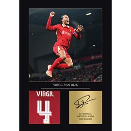 Virgil Van Diyk Liverpool Gift Signed A4 Print Display Unframed Liverpool Gifts For Boys Digitally Reproduced Signature Liverpool Gifts For Men LFC