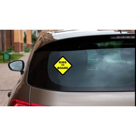 Kids On Board Vehicle Car Window Warning Safety Sticker Sign, Decal, Vinyl