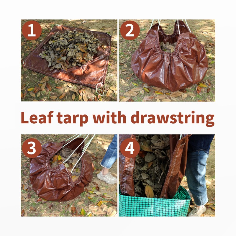 TARPAL 5x5 Feet(2pack) Small tarp with Drawstring Tarp Waterproof Brown