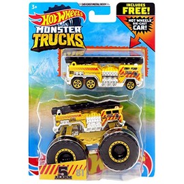 Hotwheels Monster Trucks 5 Alarm #81 Includes Die-Cast Car [Yellow]