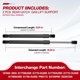 Vepagoo 6934 Rear Hatch Tailgate Lift Supports Gas Struts for 2012-2017 Hyundai Accent Hatchback 4-Door Hatch Liftgate Shocks,187655,Set of 2
