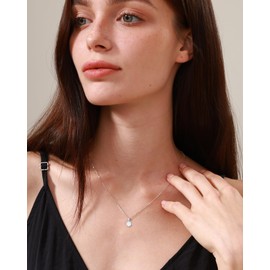 FANCIME Opal Necklace, 14K Solid White Gold Flower Pendant with Sterling Silver Chain October Birthstone Heart Gemstone Fine Jewelry Mothers Day Gifts for Women Her