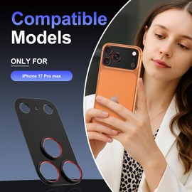 KISMER Camera Lens Protector for Phone 17 pro max, Camera Ring Bumper, no glass - Black