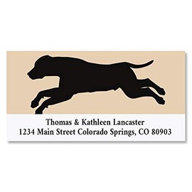 Black Lab Return Address Labels - Set of 144 1-1/8" x 2-1/4" Self-Adhesive, Flat-Sheet Labels, by Colorful Images