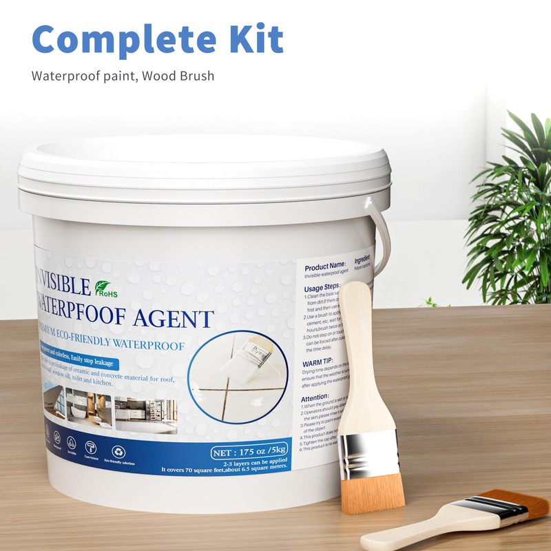 Xmntdo Transparent Waterproof Coating 175 Oz (5 KG), Invisible Waterproof