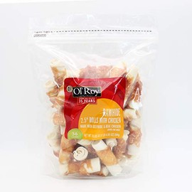 Ol' Roy Rawhide 2.5" Roll with Chicken Dog Treats 36 Count Per Bag