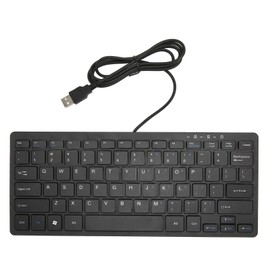 Mini Keyboard Mini Ultra Thin 78 Keys USB Wired Keyboard Scissor Keys Plug and Play Business Office Home Laptop Keyboard Black