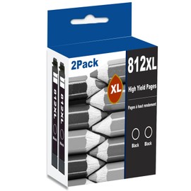 Couleuris Couleuris Remanufactured 812XL Ink Cartridge Replacement for 812 XL T812XL 812 XL Black for Workforce Pro WF-7840 WF-7820 WF-7310 EC-C7000 Printer (2 Black)