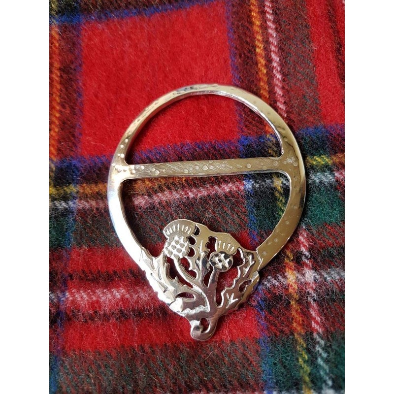 Pair of Thistles Large Pewter Scarf Ring