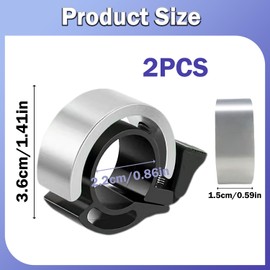 2 PCS Mini Bicycle Bells Fit 2.0cm/0.78 Bike Handle, Aluminum Alloy Small Bike Bell for Kids and Adults Road Mountain Bikes Scooter Sturdy and Compact Bell with 90db Loud and Clear Sound