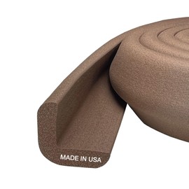 Kidkusion Baby Proof Edge Guards for Safety | Made in The USA | 18 Feet | Brown | Edge Protectors for Furniture, Tables, Fireplaces | Heavy Duty Tape Included