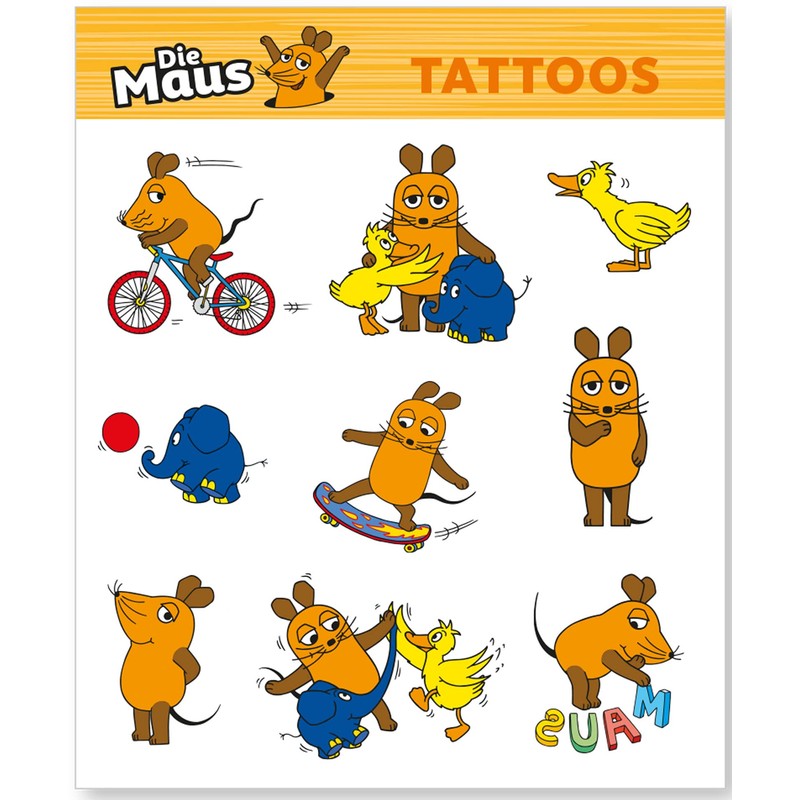 DH-Konzept 9 Tattoos "Die Sendung mit der Maus" for Children's