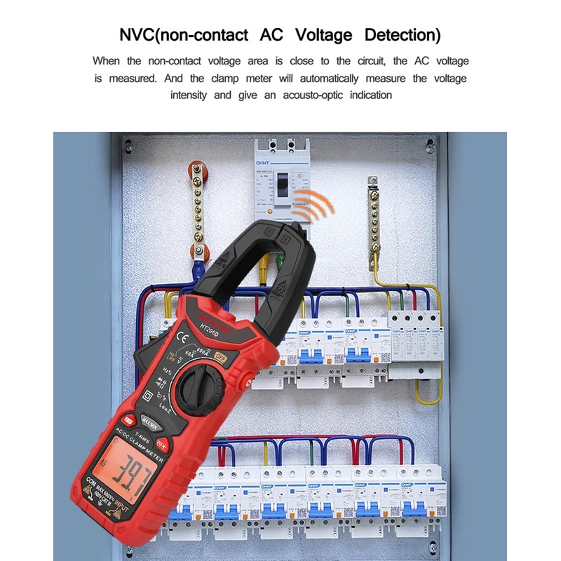 HT206D Current Clamp, True RMS Clamp Multimeter with Temperature and