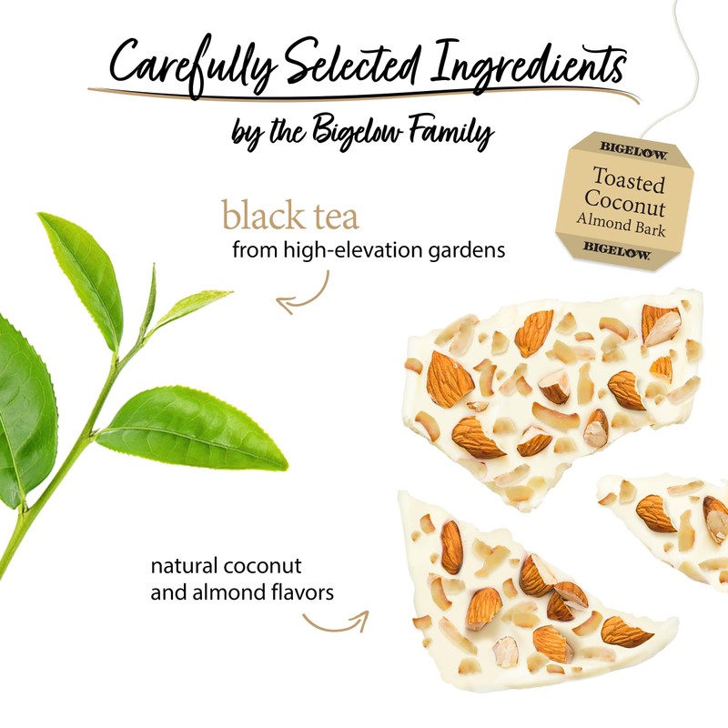 Bigelow Tea Toasted Coconut Almond Bark Black Tea, Caffeinated Tea