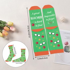 Funny Gifts for Best Teacher Thank You Teacher Gifts Appreciation Thanksgiving Christmas Leaving Retirement Xma Gifts for Nursery Teachers Teaching Assistant Women Novelty Stocking fillers Socks