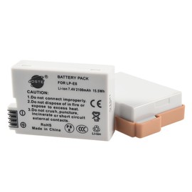 DDSTT DSTE 2PCS LP-E8 Li-ion Battery Compatible with Canon EOS 550D 600D 650D 700D Kiss Digital X4 X5 X6 X6i X7i Rebel T2i T3i T4i T5i