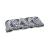 Pillow Perfect Outdoor/Indoor Tufted Loveseat Cushion, 19" x 44", Black