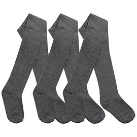 HiFEN® 3 Pairs Girls Cotton Rich Plain Tights Warm Soft Thick Formal Smart Casual Back to School Girl Tights