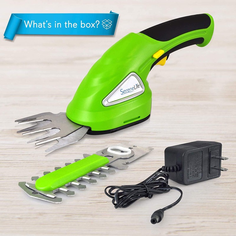 SereneLife Cordless Hedge Trimmer Handheld Grass Cutter Shears Electric Shrub