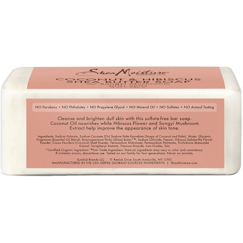 Sheamoisture Bar Soap for Dull, Dry Skin Coconut and Hibiscus