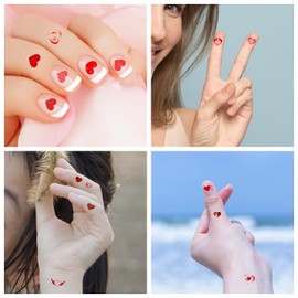 180 PCS Valentines Love Hearts Temporary Tattoos, Red Fake Tattoo Stickers for Kids Girls Women Face Body Valentine's Day Party Decorations Supplies