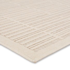 Jaipur Living Indoor Outdoor 8x10 Large Area Rug, Striped, Cream/Beige