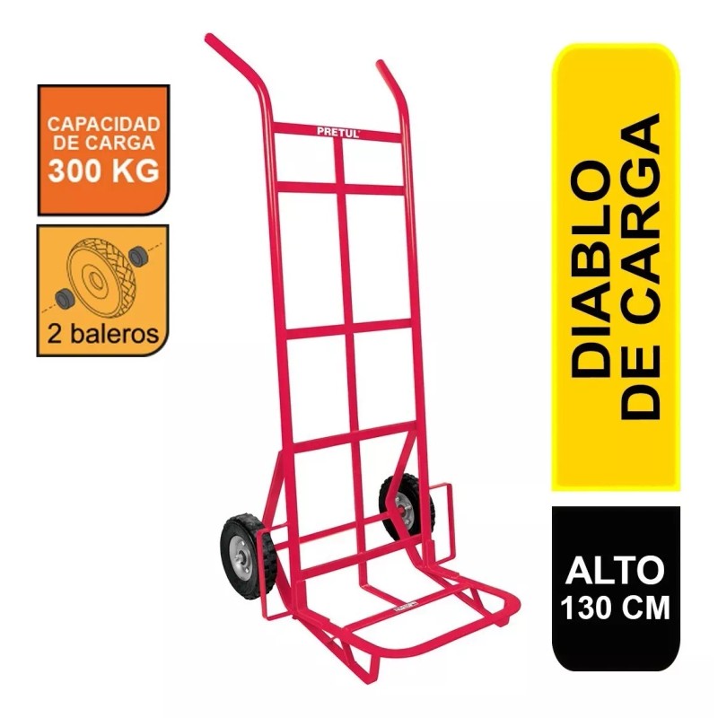 Pretul Diablo Carga 300 Kg Ruedas Sólidas Doble Balero Fiero