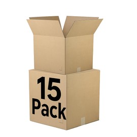 The Boxery 18"x18"x18" Brown/Kraft Corrugated Cardboard Shipping Boxes 15-Pack | Mailing, Packing, Moving & Storage for Business/Home – Durable - Eco-Friendly, Recyclable - Made in the USA