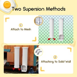 DreameHill Automatic Chicken Feeder, 7lb Capacity Large PVC Poultry Feeder with Rain Cover, No-Waste Design, Easy to Install and Clean, UV-Resistant, Ideal for 4-6 Chickens