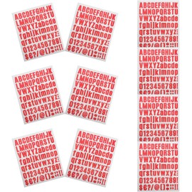 Kit de 10 Pegatinas Adhesivas de Vinilo Rojo Letras y Números para Planchar, Uso Versátil en Puertas y Tazas, Adecuado para Decoración Creativa y Organización