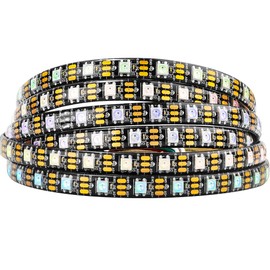 BTF-LIGHTING WS2812B 16.4ft 5m 60LEDs/Pixels/m Individually Addressable 5050SMD LED Strip Black PCB Full Color Flexible LED Pixel Strip Dream Color IP65 Waterproof DC5V for Indoor Lighting