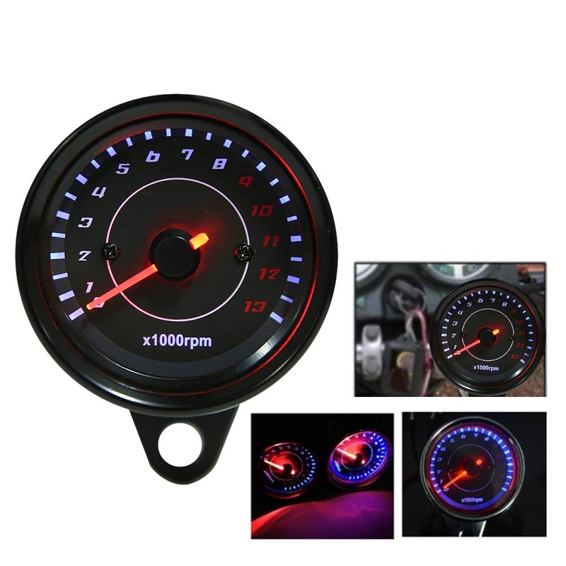 Motorcycle Electronic Tachometer, DC 12V Universal Motorcycle Electronic Tach Meter