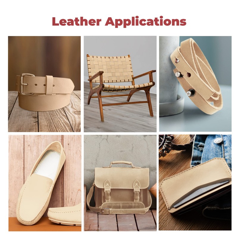 ELW Import Tooling Leather - Cinturón natural de cuero curtido