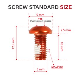 CNCLOL MTB Disc Rotor Bolts，M5x10mm Brake Rotor Bolts，12Pcs Steel Rotor Bolts for Bike（red/blue/orange/green/Black/gold）